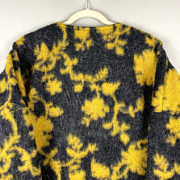 Pomodoro Mohair Blend Jacket Coat Women 8 Floral Pocket Collarless Made in Italy - Picture 13 of 16